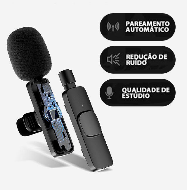 Microfone de lapela sem fio - SonusPro | LEVE 2 PAGUE 1